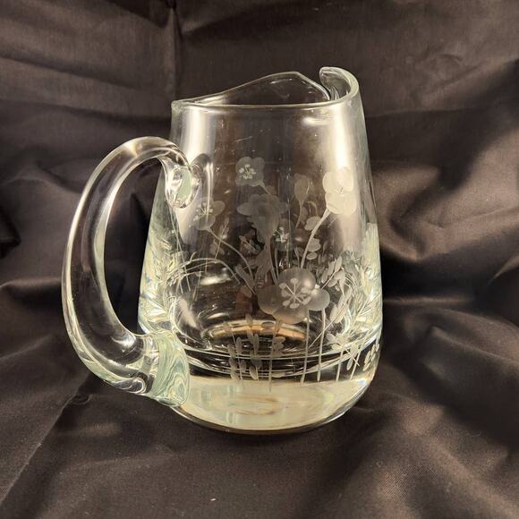 Vintage Crystal Wheel-Cut Glass Water Pitcher - Picture 7 of 9